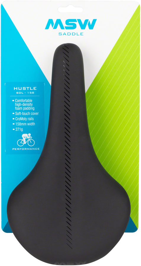 MSW SDL-158 Hustle Performance Saddle - Black Comfortable, High-Density Foam