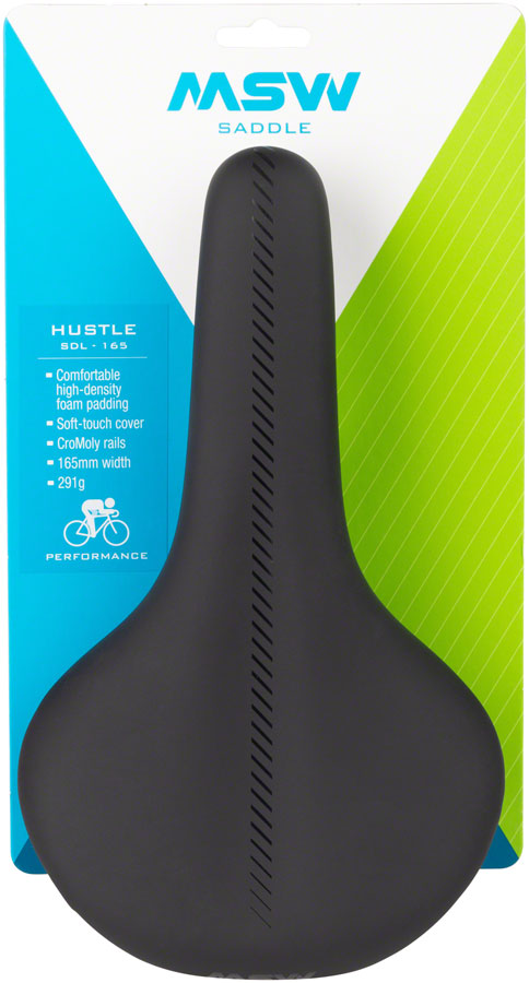 MSW SDL-165 Hustle Performance Saddle - Black Comfortable, High-Density Foam