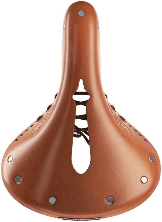 Brooks B17 Carved Saddle - Brown 175mm Width Leather Chrome Rails Unisex