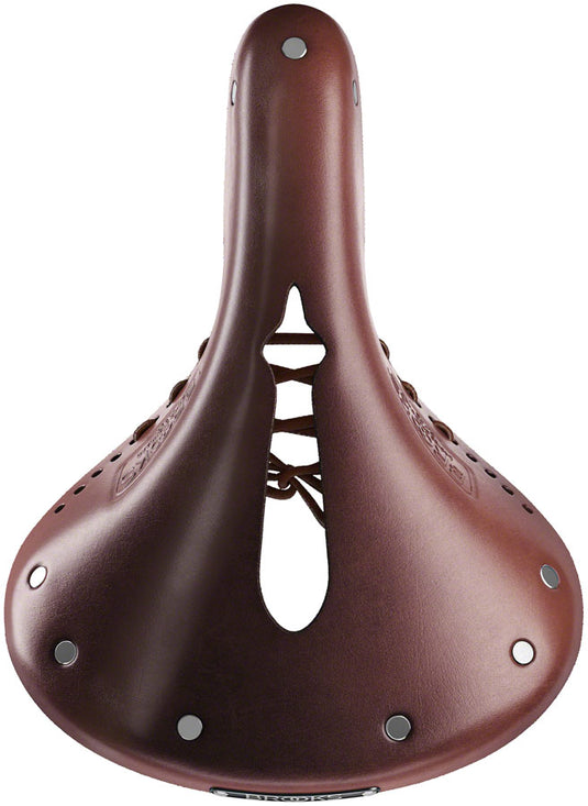 Brooks B17 Carved Saddle - Antique Brown 175mm Width Leather Steel Rails