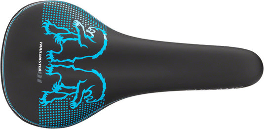 Chromag Trailmaster DT Saddle - Black/Cyan 140mm Width Chromoly Rail