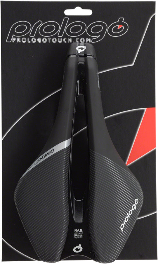 Load image into Gallery viewer, Prologo Dimension Saddle - Black 143mm Width Ti-rox Rails Synthetic
