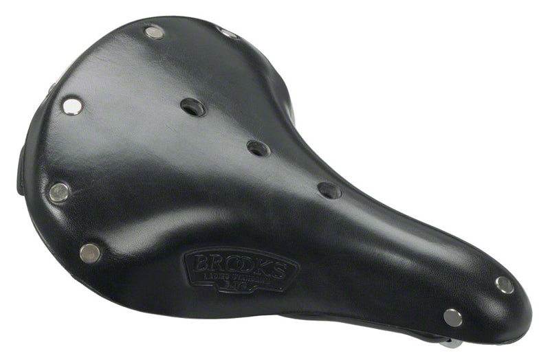 Load image into Gallery viewer, Brooks B17 Standard Women&#39;s Saddle - Black 177mm Width Leather Steel Rails
