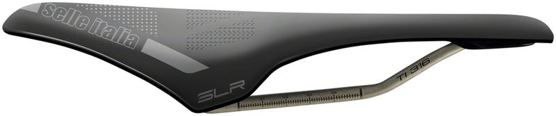 Load image into Gallery viewer, Selle Italia SLR Boost Superflow Saddle - Black 130mm Width Titanium Rails S3
