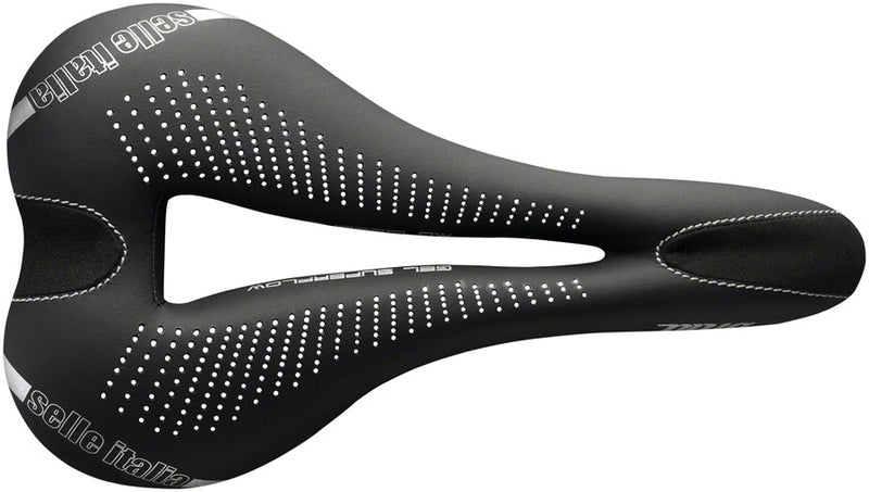 Load image into Gallery viewer, Selle Italia Diva Gel Superflow Saddle - Black 135mm Width Titanium Rails
