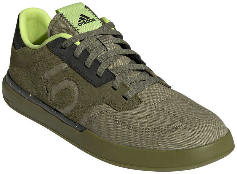 Load image into Gallery viewer, Five-Ten-Sleuth-Flat-Shoes-Women&#39;s-Focus-Olive-Orbit-Green-Pulse-Lime-Focus-Olive-Orbit-Green-Pulse-Lime-7.5-Flat-Pedal-Shoes
