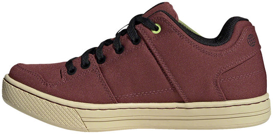 Five Ten Freerider Canvas Flat Shoes - Women's, Quiet Crimson/Core Black/Pulse Lime, 7.5