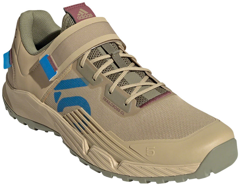 Load image into Gallery viewer, Five-Ten-Trailcross-Clipless-Shoes-Men&#39;s-Beige-Tone-Blue-Rush-Orbit-Green-Beige-Tone-Blue-Rush-Orbit-Green-6.5-Mountain-Biking-Shoes
