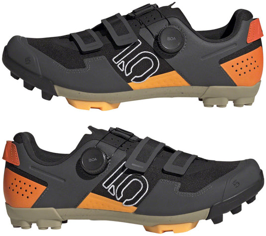 Five Ten Kestrel BOA Mountain Clipless Shoes - Men's, Core Black/Ftwr White/Impact Orange, 6