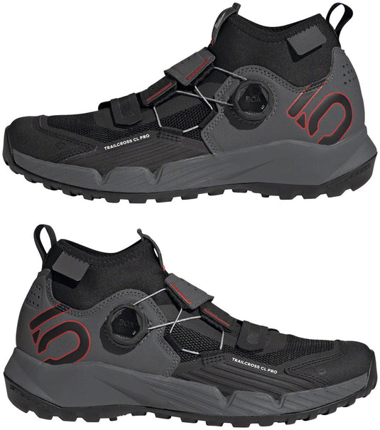 Five Ten Trailcross Pro Mountain Clipless Shoes - Women's, Gray Five/Core Black/Red, 6