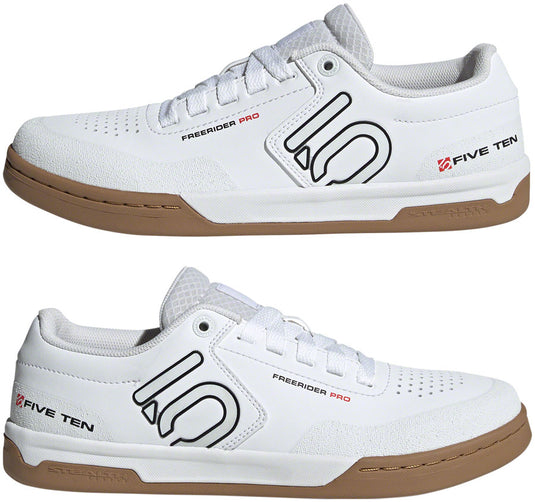 Five Ten Freerider Pro Flat Shoes - Men's, FTWR White/Core Black/Red, 9.5