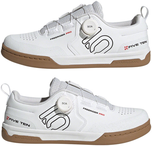 Five Ten Freerider Pro BOA Flat Shoes - Men's, FTWR White/Core Black/Red, 9.5