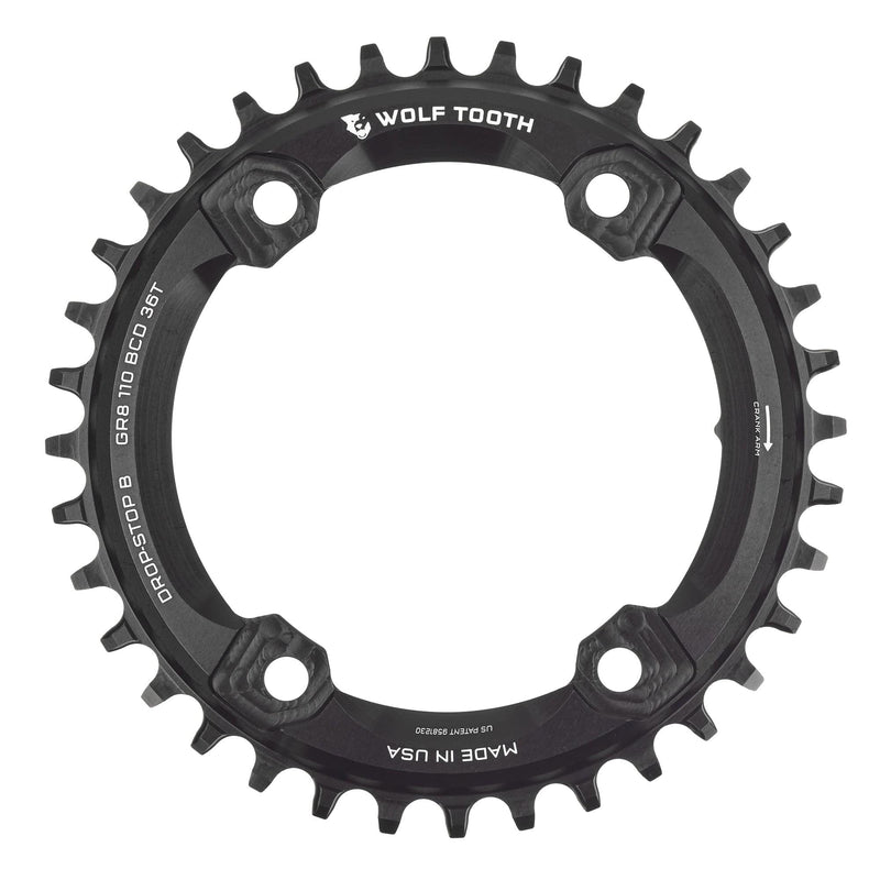 Load image into Gallery viewer, Wolf Tooth Aero 110 Asymmetric BCD Chainring - 52t, 110 Asymmetric BCD, 4-Bolt, Drop-Stop ST, For Shimano GRX 800
