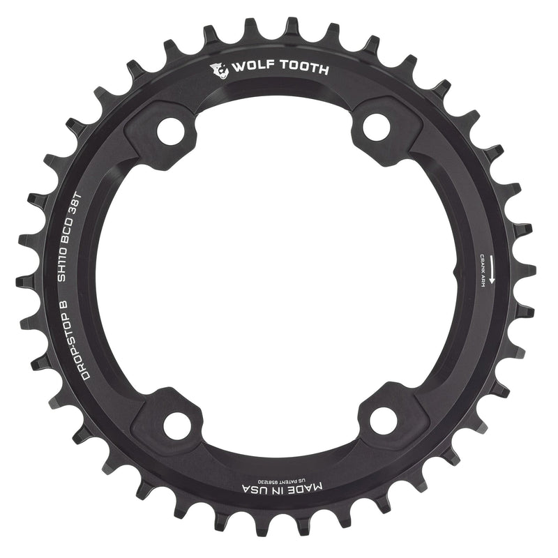 Load image into Gallery viewer, Wolf Tooth Aero 110 Asymmetric BCD Chainring - 52t, 110 Asymmetric BCD, 4-Bolt, Drop-Stop ST, For Shimano GRX 800
