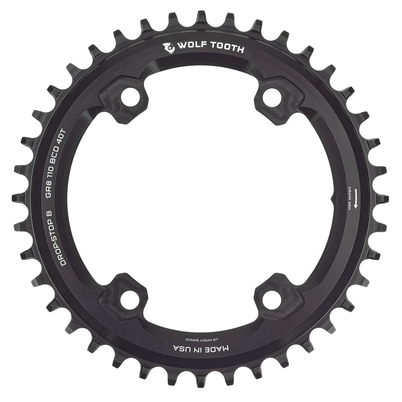 Load image into Gallery viewer, Wolf Tooth Aero 110 Asymmetric BCD Chainring - 52t, 110 Asymmetric BCD, 4-Bolt, Drop-Stop ST, For Shimano GRX 800
