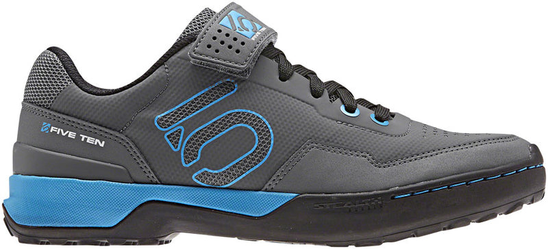 Load image into Gallery viewer, Five-Ten-Kestrel-Lace-Clipless-Shoes-Women&#39;s-Gray-Five-Shock-Cyan-Core-Black-10-Mountain-Biking-Shoes
