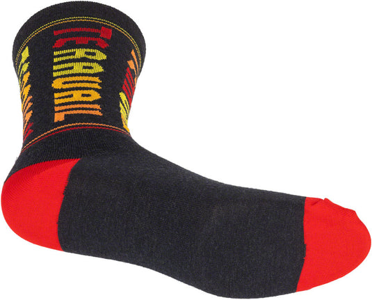 Teravail Scroll Wool Sock - Black/Red/Orange/Yellow, Small/Medium