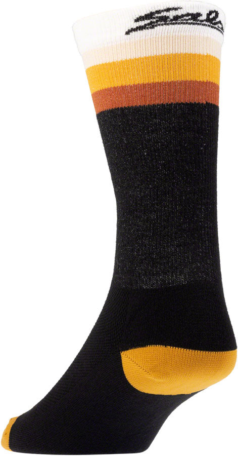 Salsa Latitude Sock - 8", Black, White/Stripes, Small/ Medium