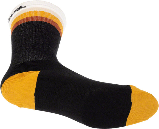 Salsa Latitude Sock - 8", Black, White/Stripes, Small/ Medium