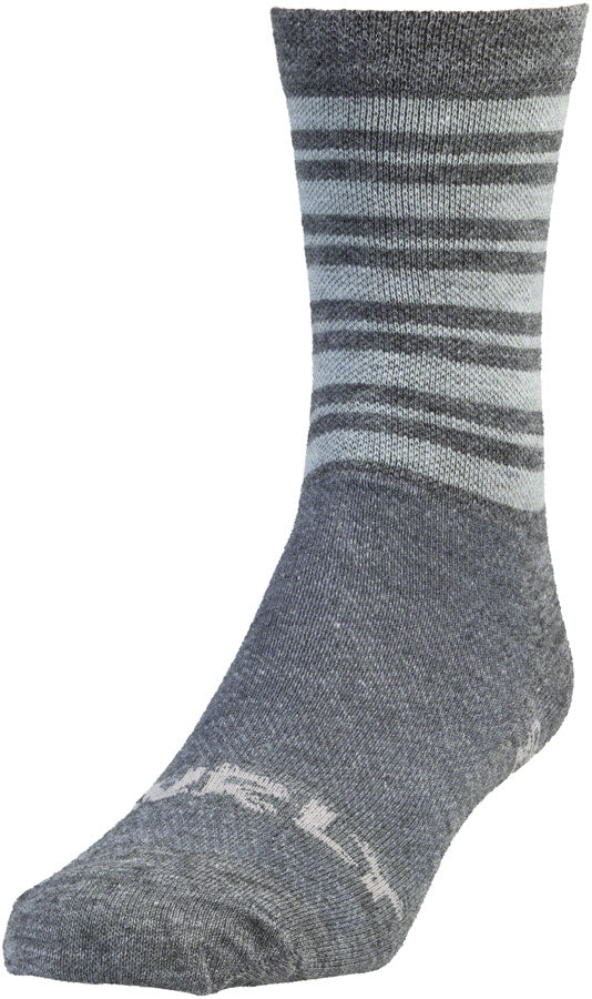 Surly Stripey Socks - Charcoal, Gravel Gray, Lead Heather, Medium