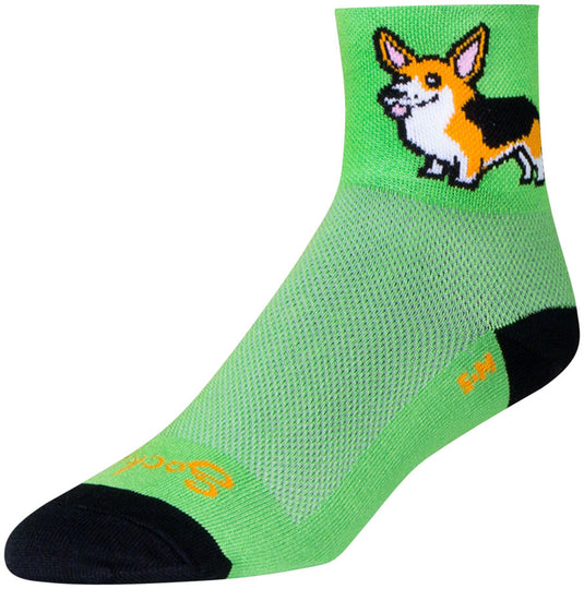 SockGuy Classic Ernie Socks 3 inch Green Small Medium Corgi Butt Synthetic