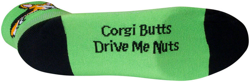 Load image into Gallery viewer, Pack of 2 SockGuy Classic Ernie Socks 3 inch Green Large X-Large Corgi Butt
