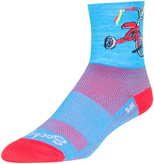 SockGuy Classic Trike Socks 4 inch Blue Red Small Medium Unisex Synthetic