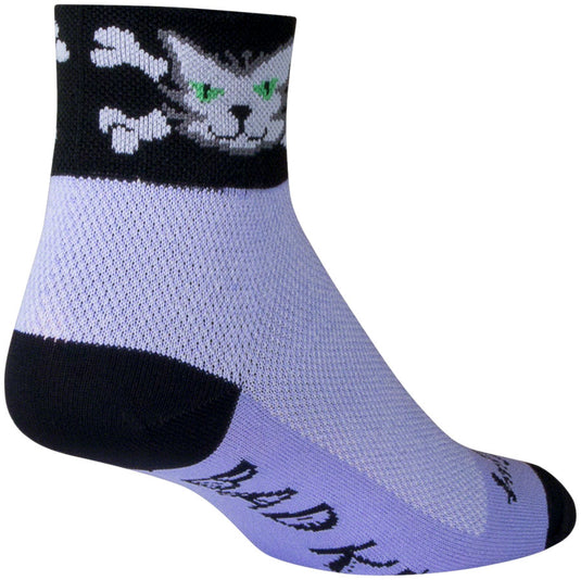 SockGuy Classic Bad Kitty Socks 2 inch Purple Womens Small Medium Synthetic