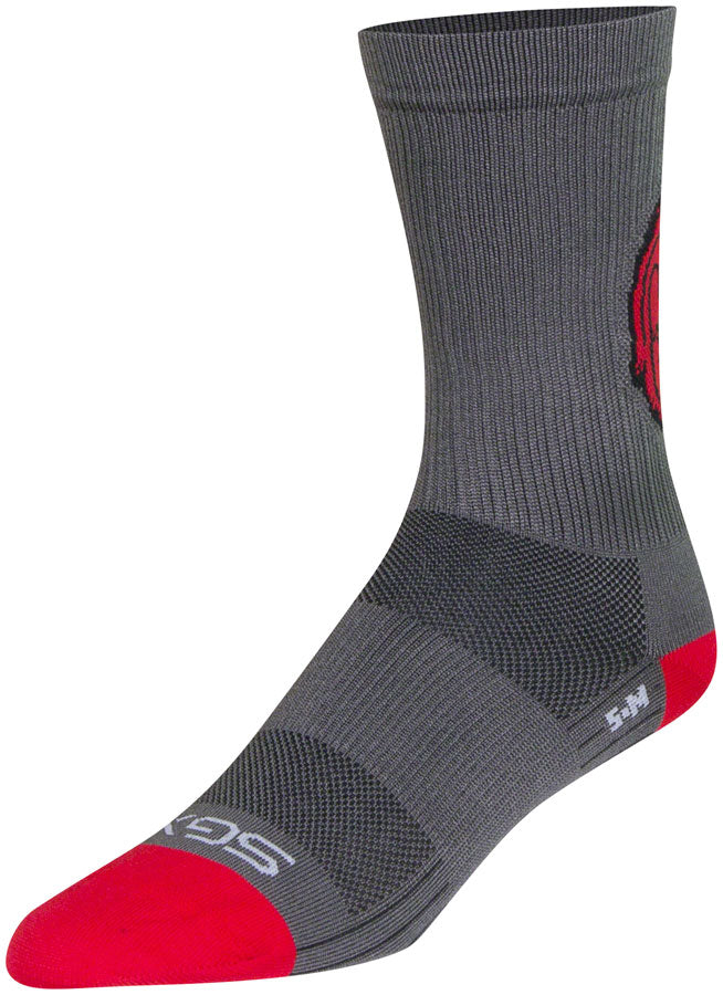 Load image into Gallery viewer, SockGuy SGX Rise and Grind Socks - 6&quot;, Gray, Small/Medium
