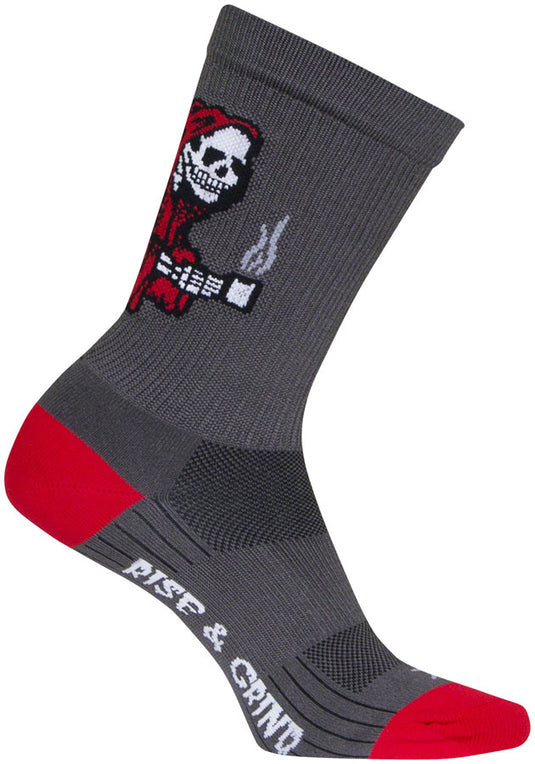 Pack of 2 SockGuy SGX Rise and Grind Socks - 6 inch, Gray, Small/Medium