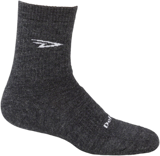 DeFeet Woolie Boolie D-Logo Socks - 4 inch, Charcoal, Large