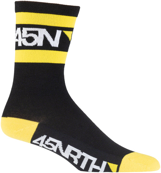 45N Lightweight SuperSport Sock - 7", Black/Citron, Large