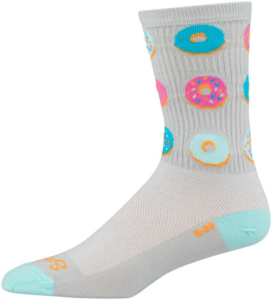 Pack of 2 SockGuy Crew Glazed Socks - 5 inch, Gray, Small/Medium