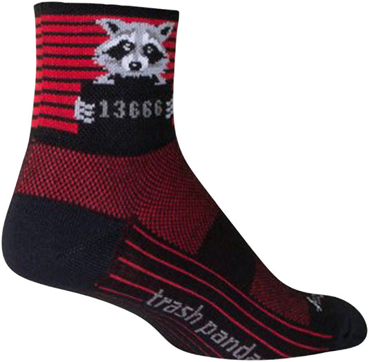 SockGuy Classic Busted Socks - 3", Black/Red Stripe, Small/Medium