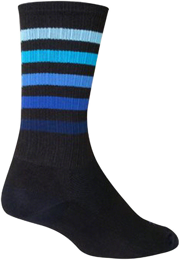 Load image into Gallery viewer, Pack of 2 SockGuy SGX Deep Socks - 6 inch, Black/Blue, Large/X-Large
