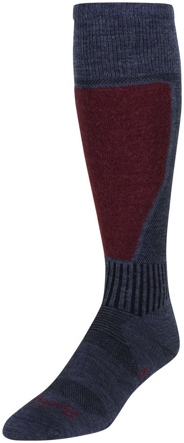 Pack of 2 SockGuy Mountain Flyweight Wool Socks - 12 inch, Denim, Small/Medium