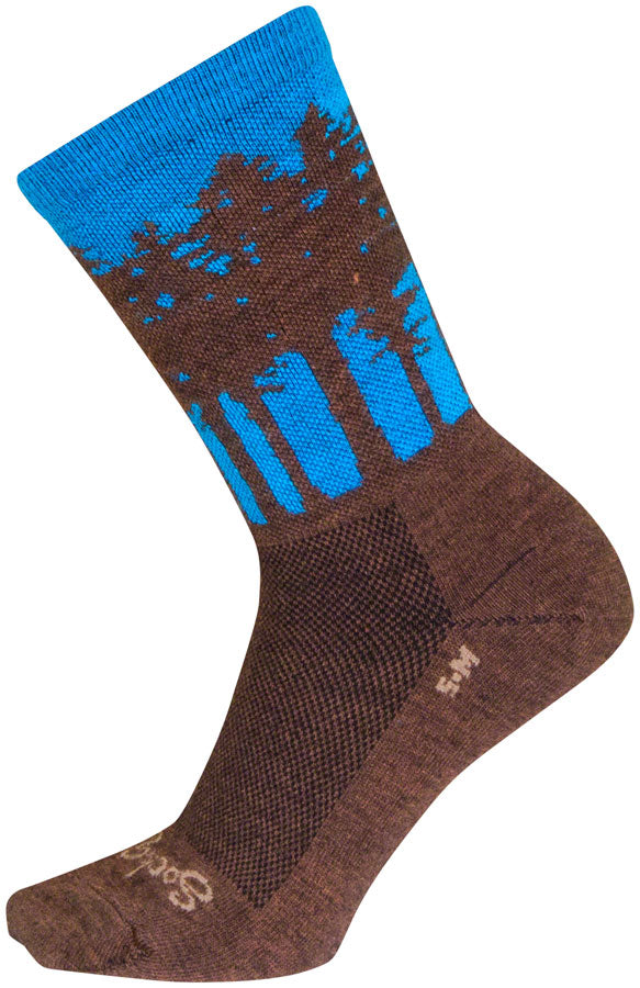 Load image into Gallery viewer, SockGuy Treeline Wool Socks - 6&quot;, Brown/Blue, Large/X-Large
