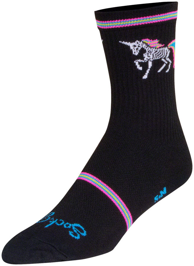 Load image into Gallery viewer, SockGuy Dark Magic Crew Socks - 6&quot;, Black/Multi, Small/Medium
