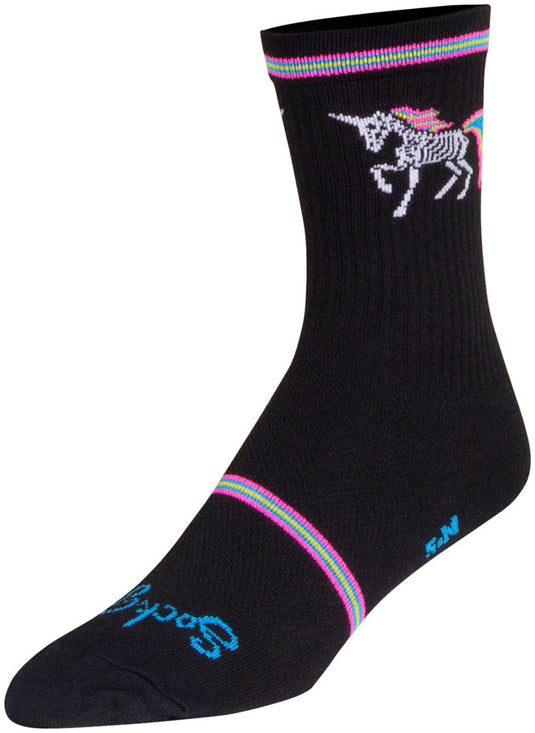 SockGuy Dark Magic Crew Socks - 6", Black/Multi, Small/Medium