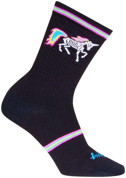 SockGuy Dark Magic Crew Socks - 6", Black/Multi, Small/Medium