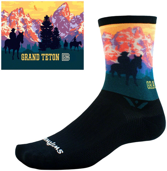 Swiftwick Vision Six Impression National Park Socks - 6", Grand Teton, X-Large