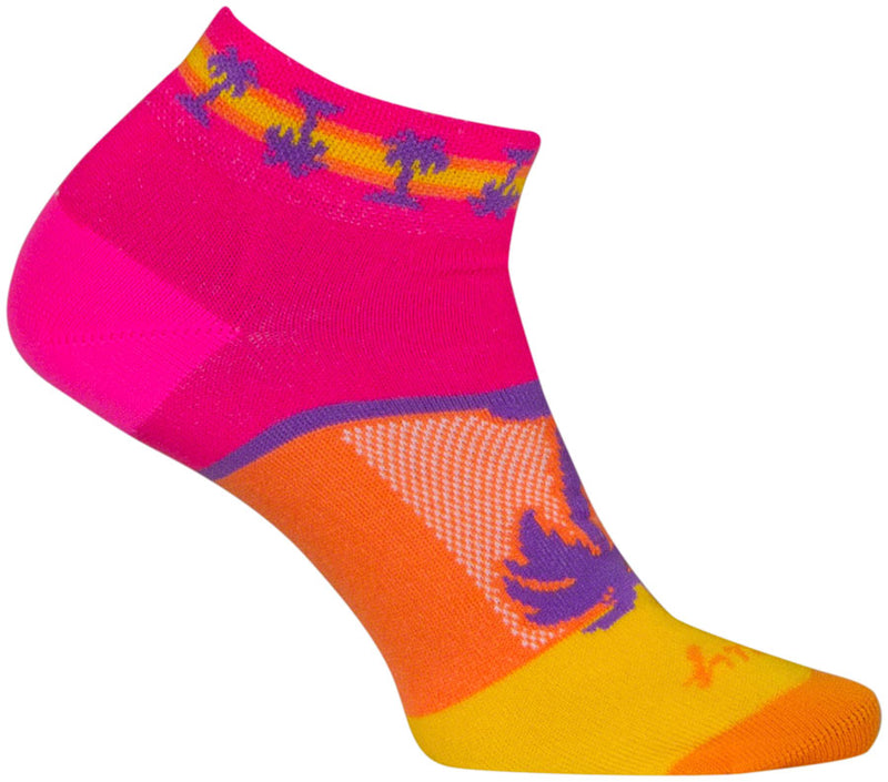 Load image into Gallery viewer, SockGuy Tropical Classic Low Socks - 1 inch, Pink/Yellow/Orange, Women&#39;s, S/M
