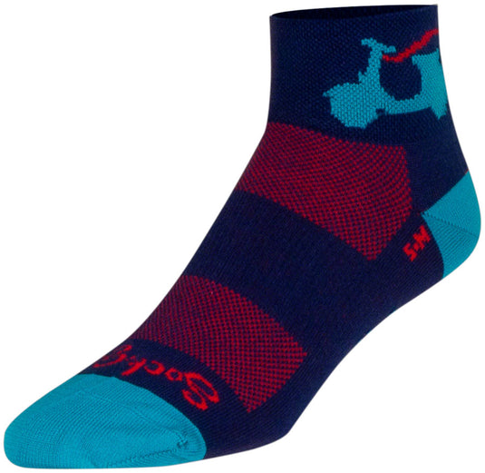 2 Pack SockGuy Bella Classic Low Socks - 2 inch, Blue/Red, Women's, Small/Medium