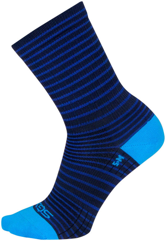 SockGuy Navy Stripes SGX Socks - 6", Navy, Large/X-Large