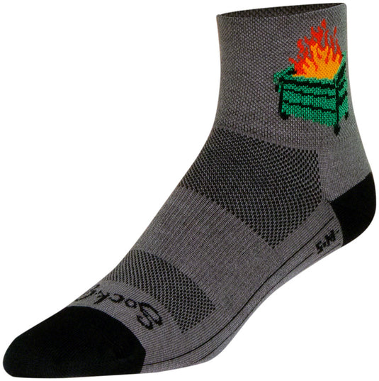 Pack of 2 SockGuy 2020 Classic Socks - 3 inch, Gray/Black, Small/Medium