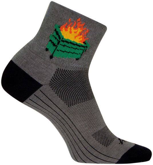 Pack of 2 SockGuy 2020 Classic Socks - 3 inch, Gray/Black, Small/Medium