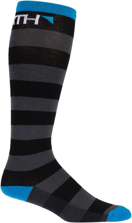 Load image into Gallery viewer, 45NRTH Stripe Midweight Knee Wool Sock - Black, Medium
