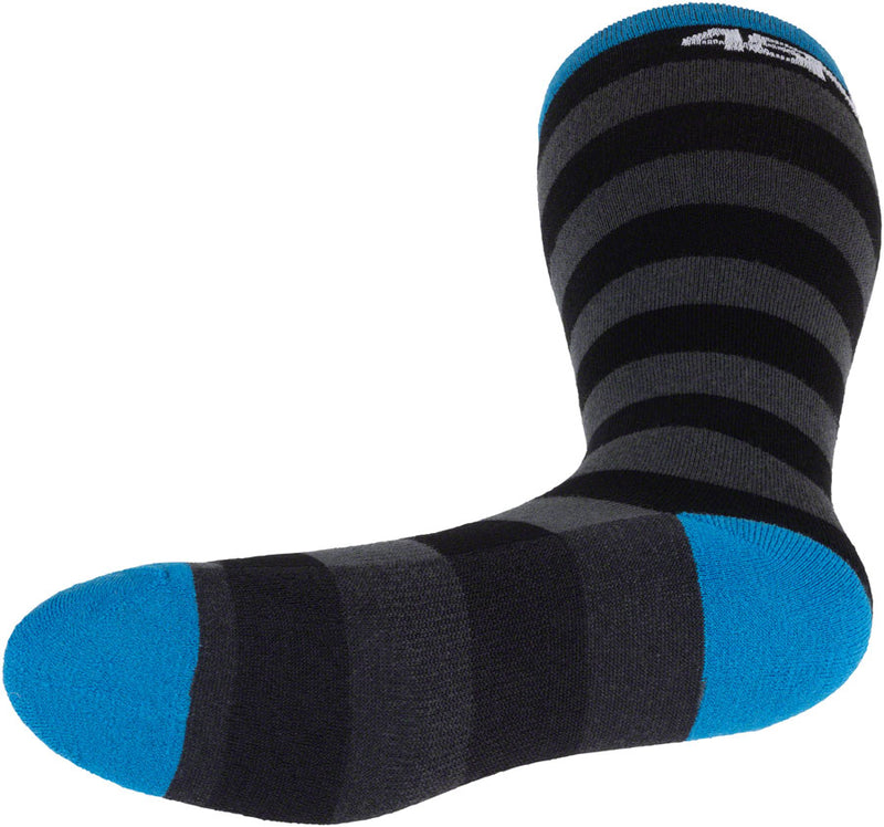 Load image into Gallery viewer, 45NRTH Stripe Midweight Knee Wool Sock - Black, Medium
