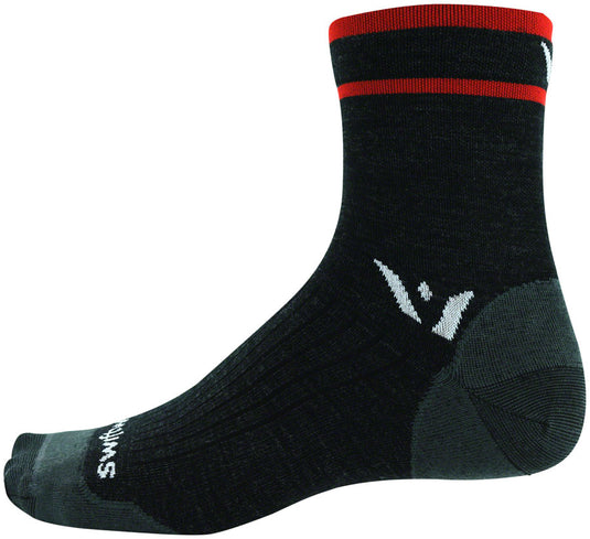 Swiftwick Pursuit Four Ultralight Socks - 4", Coal Red, Small