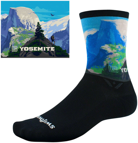 Swiftwick Vision Impression National Park Crew Socks - 6", Half Dome, Small